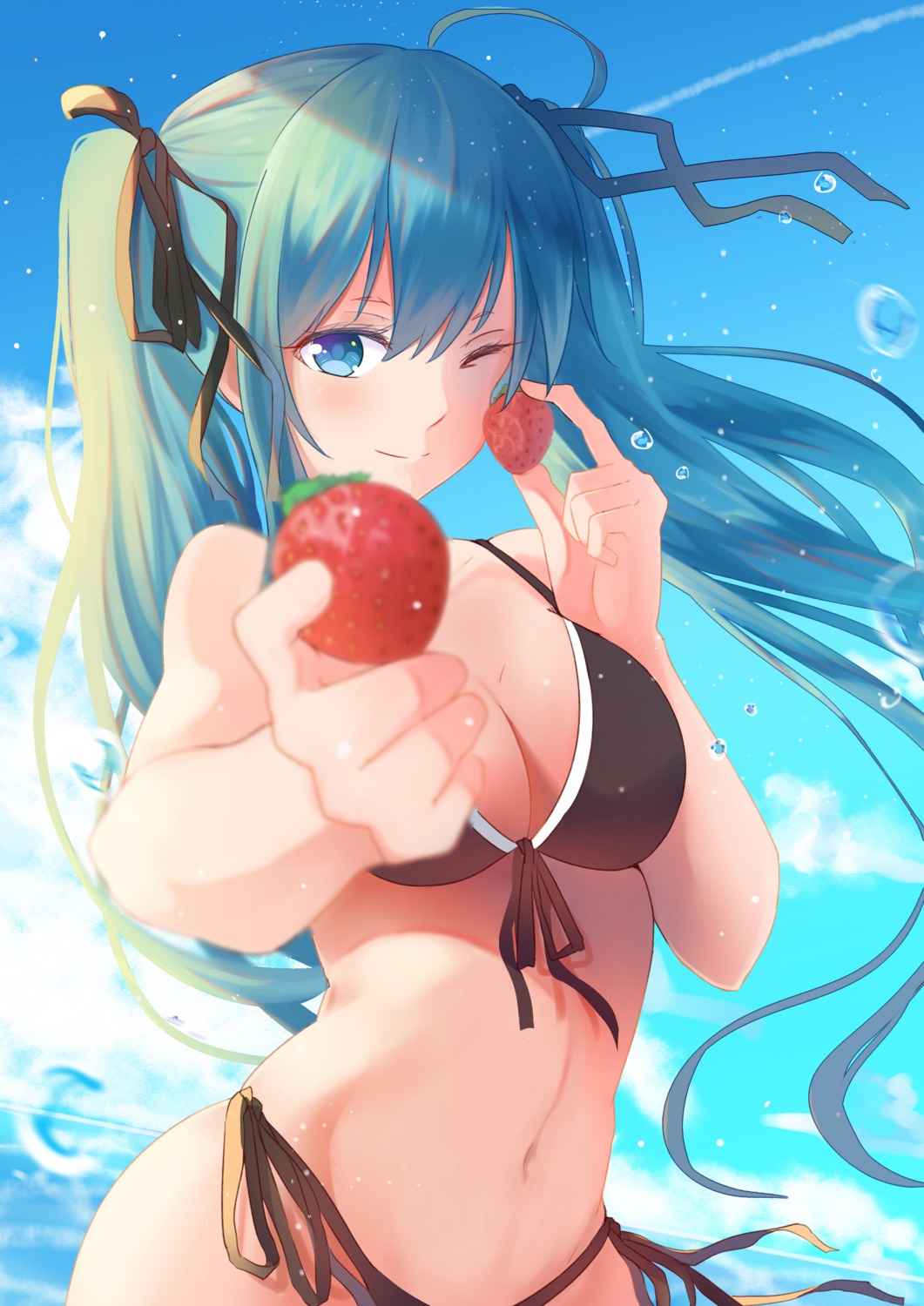 Menghuan Tian Vocaloid Hatsune Miku Bikini Cleavage Swimsuits